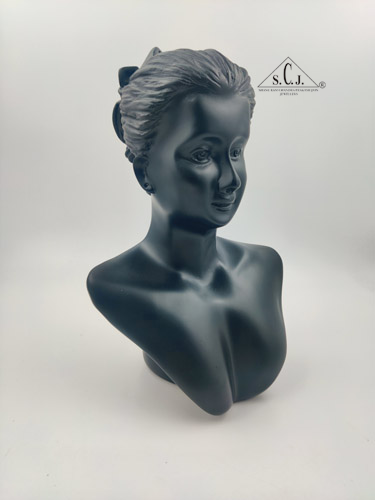 Black Resin Figurine Mannequin Model Jewelry Display Rack Counter Display (Black), 10"