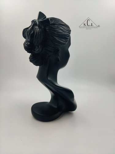 Black Resin Figurine Mannequin Model Jewelry Display Rack Counter Display (Black), 10"