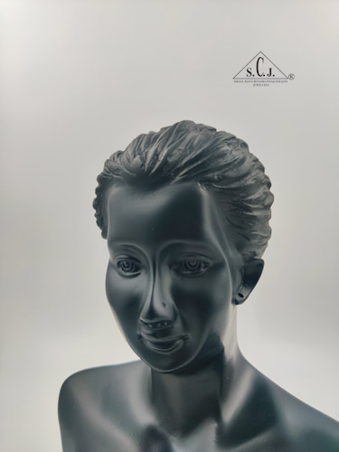 Black Resin Figurine Mannequin Model Jewelry Display Rack Counter Display (Black), 10"