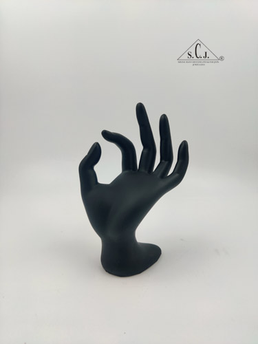Premium Polyresin Hand Jewelry Display Stand Support Holder Tower Organizer for Bracelet Necklace Watch Ring,Black