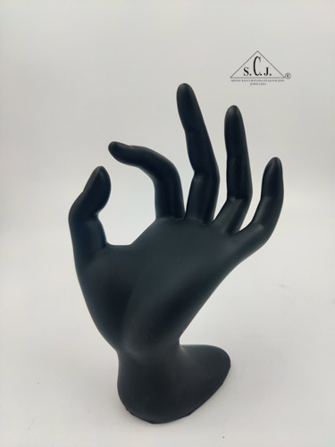 Premium Polyresin Hand Jewelry Display Stand Support Holder Tower Organizer for Bracelet Necklace Watch Ring,Black
