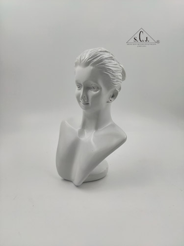White Resin Figurine Mannequin Model Jewelry Display Rack Counter Display (White), 8"