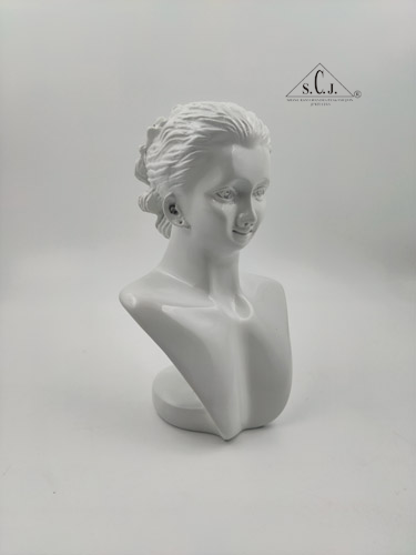 White Resin Figurine Mannequin Model Jewelry Display Rack Counter Display (White), 8"