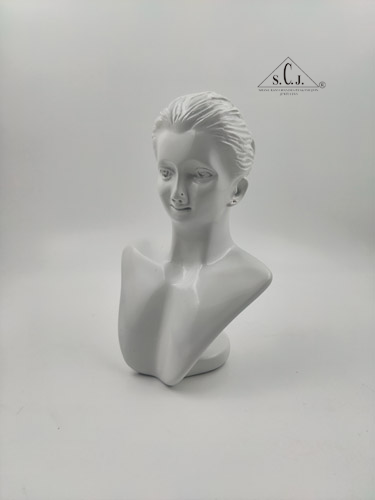 White Resin Figurine Mannequin Model Jewelry Display Rack Counter Display (White), 7"
