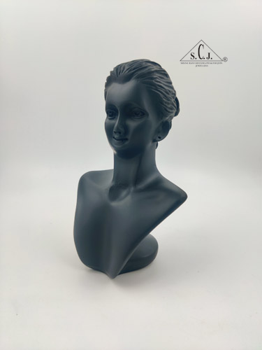 Black Resin Figurine Mannequin Model Jewelry Display Rack Counter Display (White), 7"