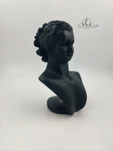 Black Resin Figurine Mannequin Model Jewelry Display Rack Counter Display (White), 7"