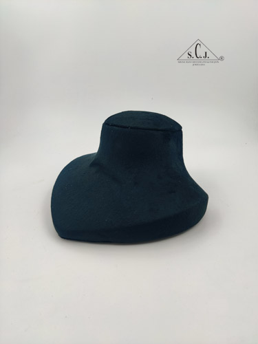 Black Suede Wooden Free Standing Choker Display Stand