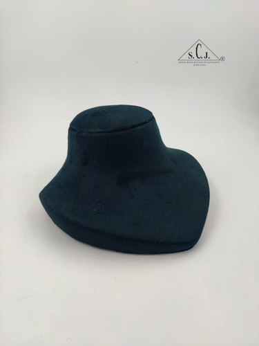 Black Suede Wooden Free Standing Choker Display Stand