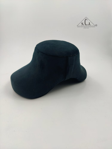 Black Suede Wooden Free Standing Choker Display Stand