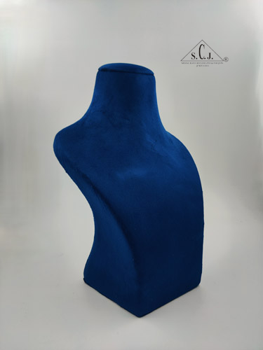 Dummy Navy Blue Suede Stand for Necklace with curve, 12" inch
