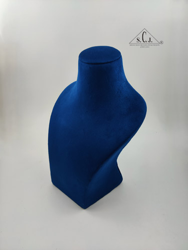 Dummy Navy Blue Suede Stand for Necklace with curve, 12" inch