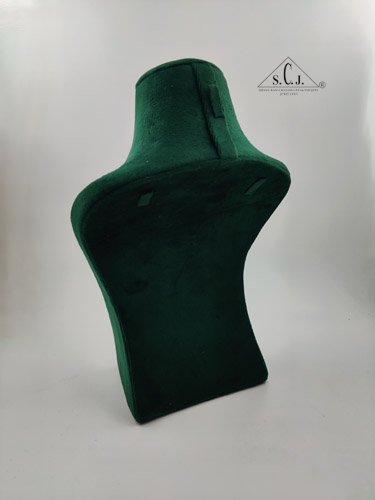 Dummy Dark Green Suede Stand for Necklace with curve, 12" inch