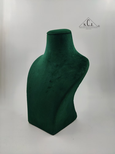 Dummy Dark Green Suede Stand for Necklace with curve, 12" inch
