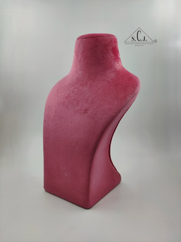 Dummy Pink Suede Stand for Necklace with curve, 14" inch