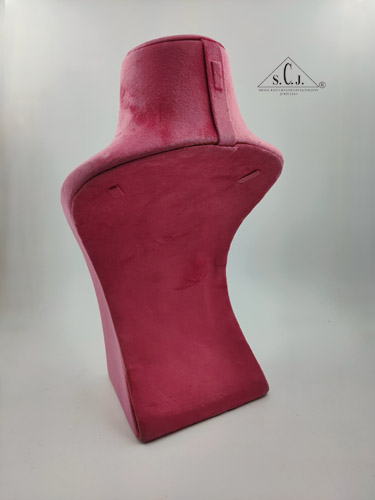 Dummy Pink Suede Stand for Necklace with curve, 14" inch