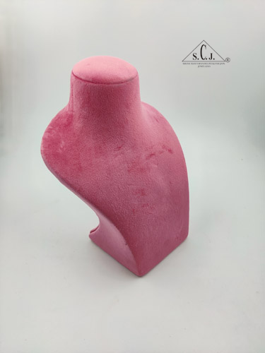 Dummy Pink Suede Stand for Necklace with curve, 10" inch