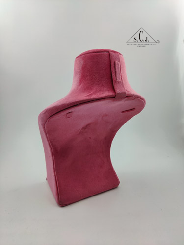 Dummy Pink Suede Stand for Necklace with curve, 10" inch