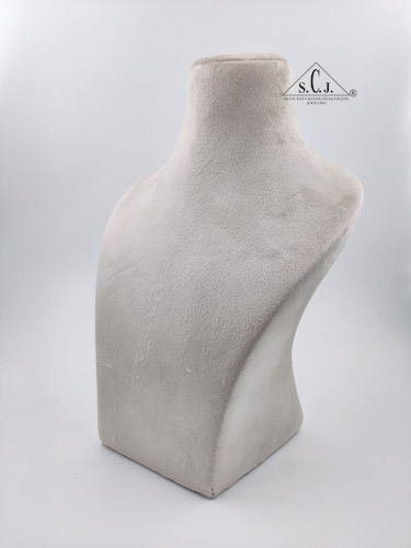 Dummy White Suede Stand for Necklace with curve, 12" inch
