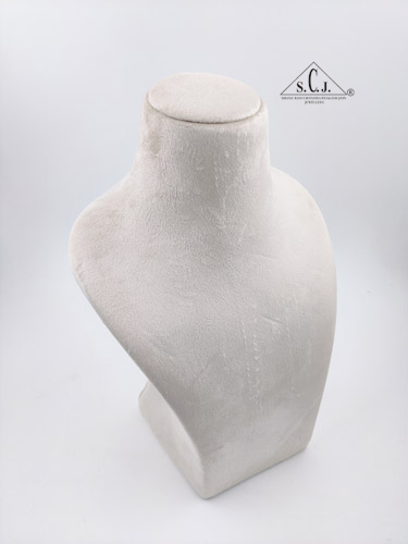 Dummy White Suede Stand for Necklace with curve, 12" inch