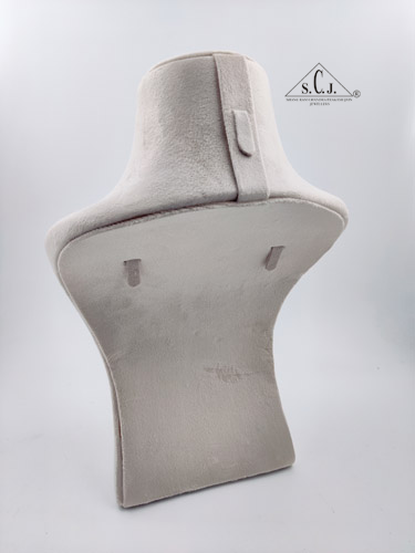 Dummy White Suede Stand for Necklace with curve, 12" inch