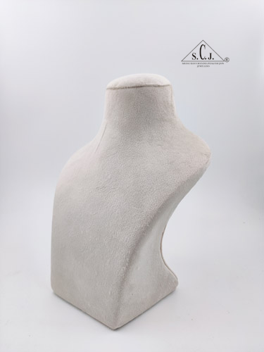 Dummy White Suede Stand for Necklace with curve, 10" inch