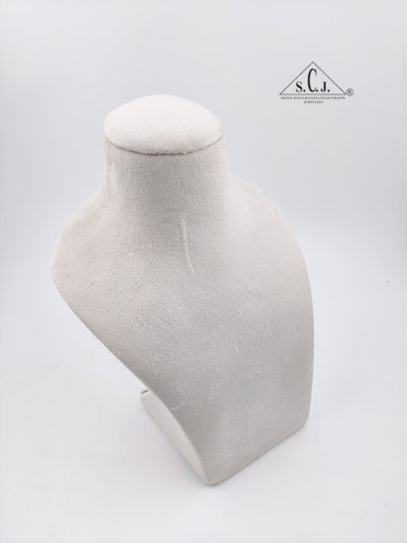 Dummy White Suede Stand for Necklace with curve, 10" inch