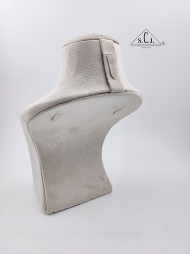 Dummy White Suede Stand for Necklace with curve, 10" inch