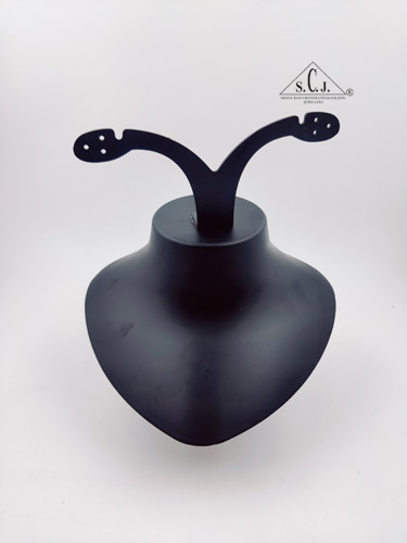 Black Plastic Choker Necklace Earring Jewellery Display Stand