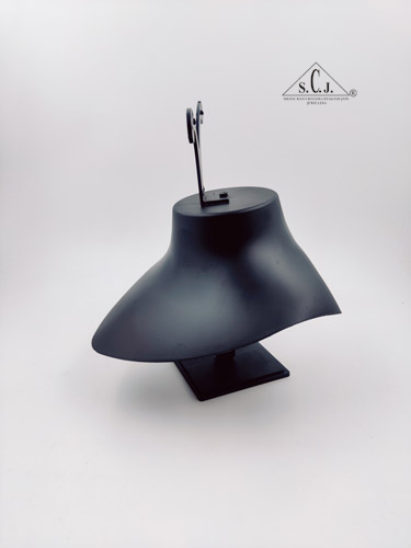 Black Plastic Choker Necklace Earring Jewellery Display Stand