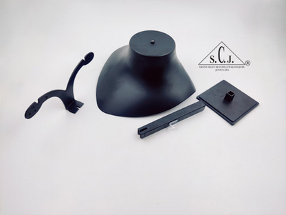 Black Plastic Choker Necklace Earring Jewellery Display Stand