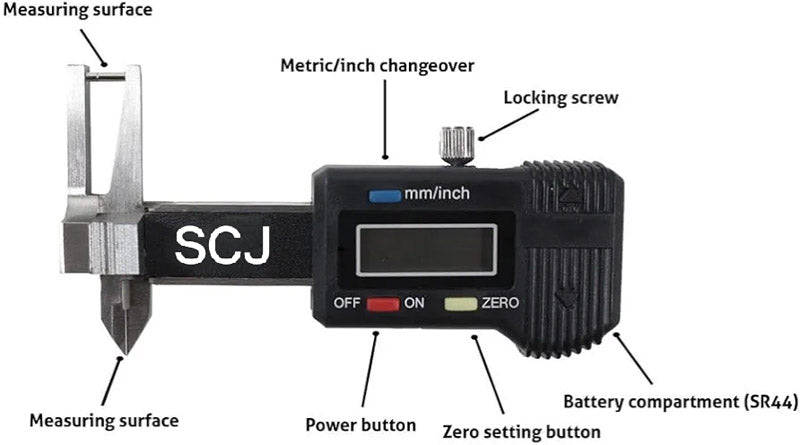 SCJ Electronic Digital Jewelry Micrometer Calliper With measuring range 0-25mm / 0-1"