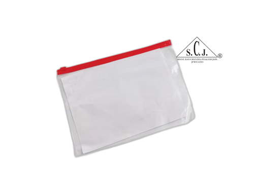 Transparent Red Zipper Pouch 100 piece/pack, 9 x 6.5 inch