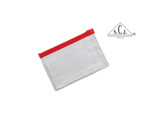 Transparent Red Zipper Pouch 100 piece/pack, 6 x 4 inch