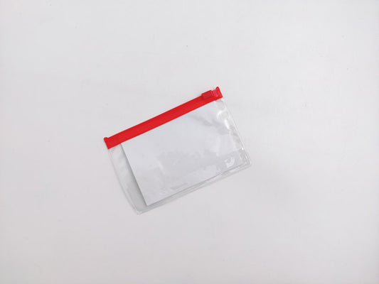 Transparent Red Zipper Pouch 100 piece/pack, 5 x 3.25 inch