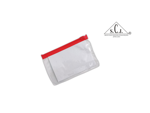 Transparent Red Zipper Pouch 100 piece/pack, 5 x 3.25 inch