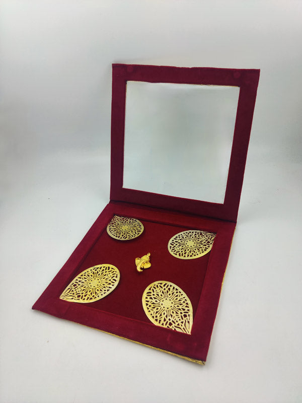 4 coin Fancy with ganesh ji golden coin box