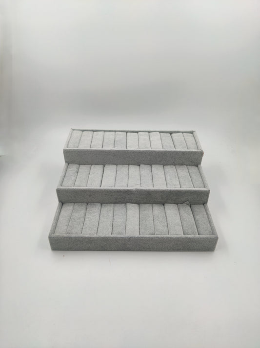 Gray Sued Bracelet Ring Jewelry Box
