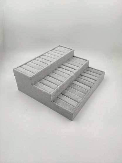 Gray Sued Bracelet Ring Jewelry Box