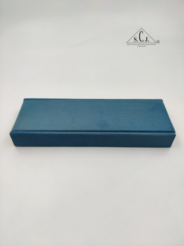 30 Block (Cream inside, Blue Suede Outside) Stone Box