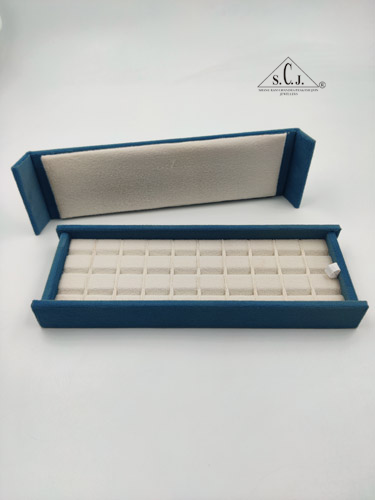 30 Block (Cream inside, Blue Suede Outside) Stone Box