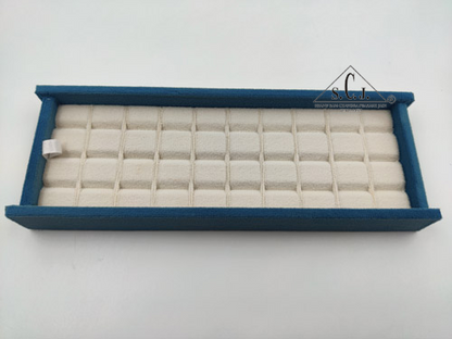 30 Block (Cream inside, Blue Suede Outside) Stone Box