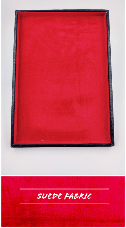 Crocodile red suede fabric Jewellery Display Tray