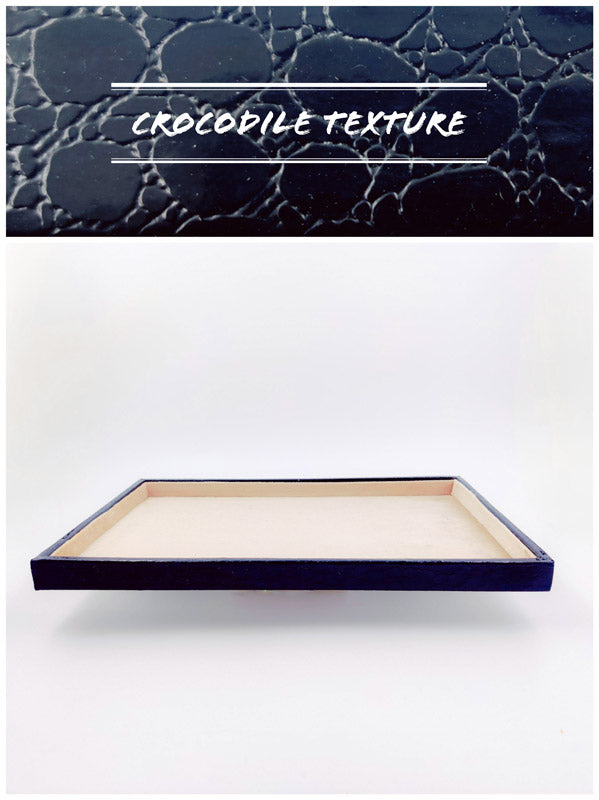 Crocodile Cream Suede Fabric Jewellery Display Tray