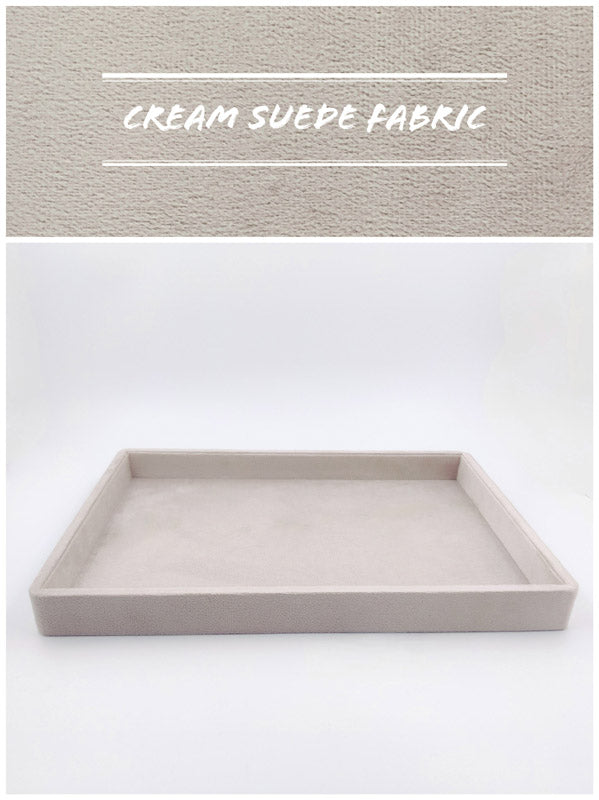 Cream Suede Fabric Jewellery Display tray(Long Height)