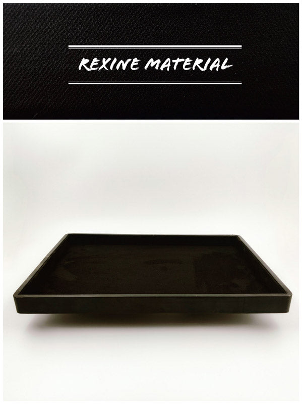 Rexine Black Suede Fabric Jewellery Display Tray