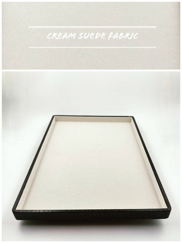 Crocodile Cream Suede Fabric Jewellery Display Tray(Large)