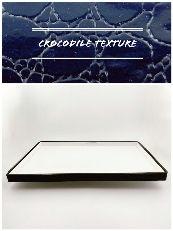 Crocodile White Suede Fabric Jewellery Display Tray( Large)