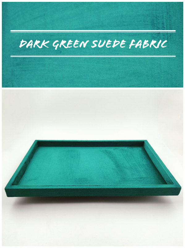 Dark Green Suede Fabric Jewellery Display Tray