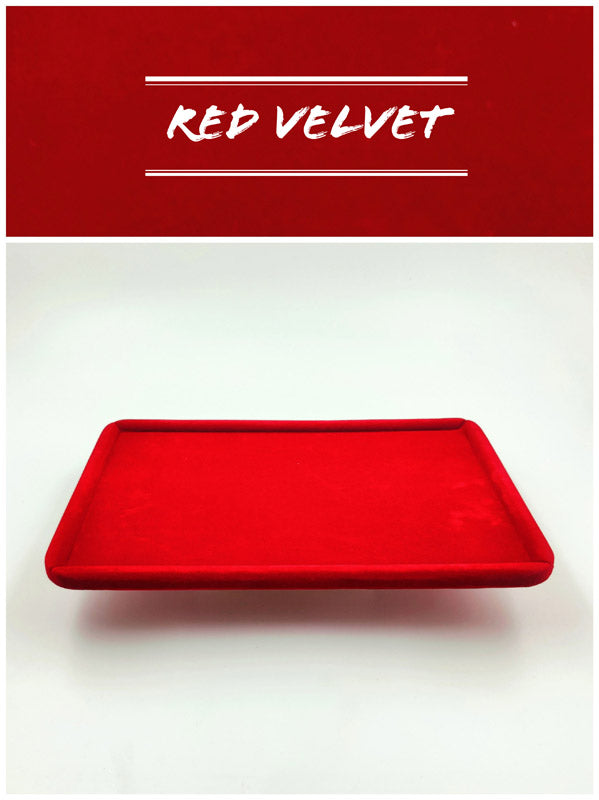 Red Velvet Round Boundary Jewellery Display Tray