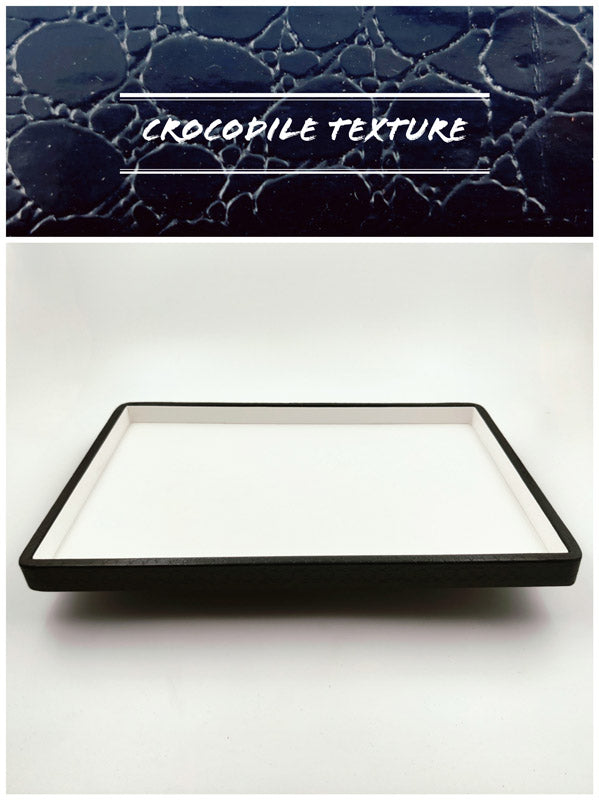 Crocodile White Suede Fabric Jewellery Display Tray